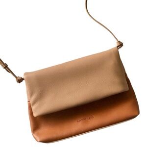 Pre❤️ Elizabeth and James Sloane Zipper Flap Crossbody Bag Tan Brown With Strap